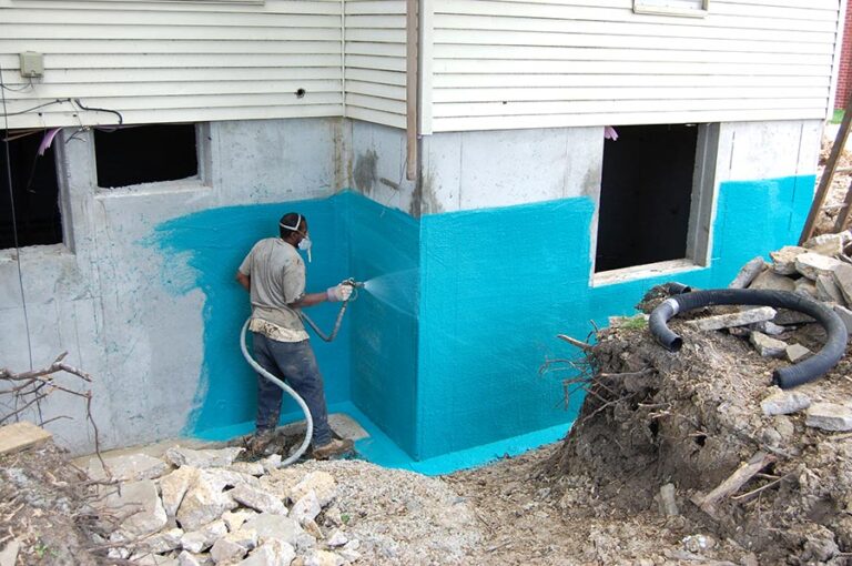 Spray-applied foundation waterproofing membrane