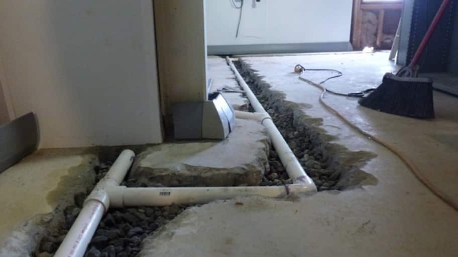 Interior drain tile
